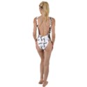 Precision Pursuit: Hunting Motif Black and White Pattern High Leg Strappy Swimsuit View2