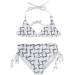 Precision Pursuit: Hunting Motif Black And White Pattern Kids  Classic Bikini Set by dflcprintsclothing