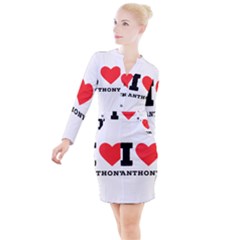 I Love Anthony  Button Long Sleeve Dress by ilovewhateva