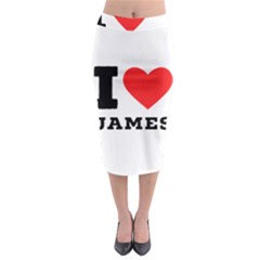 I Love James Midi Pencil Skirt by ilovewhateva