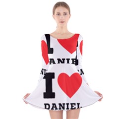 I Love Daniel Long Sleeve Velvet Skater Dress by ilovewhateva