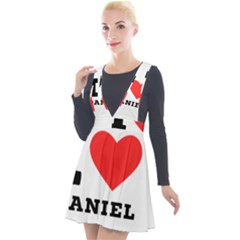 I Love Daniel Plunge Pinafore Velour Dress by ilovewhateva