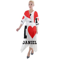 I Love Daniel Quarter Sleeve Wrap Front Maxi Dress by ilovewhateva