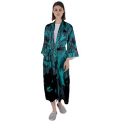 Angry Male Lion Predator Carnivore Maxi Satin Kimono by Semog4