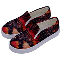 Dragon Fire Kids  Canvas Slip Ons by Semog4