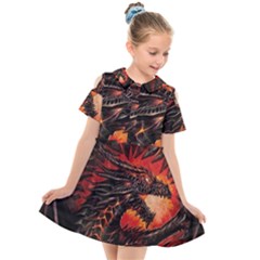 Dragon Fire Kids  Short Sleeve Shirt Dress by Semog4