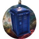 The Police Box Tardis Time Travel Device Used Doctor Who Round Trivet View1