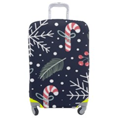 Holiday Seamless Pattern With Christmas Candies Snoflakes Fir Branches Berries Luggage Cover (medium) by Semog4