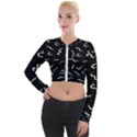 Scribbles Lines Drawing Picture Long Sleeve Cropped Velvet Jacket View1