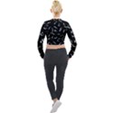 Scribbles Lines Drawing Picture Long Sleeve Cropped Velvet Jacket View2