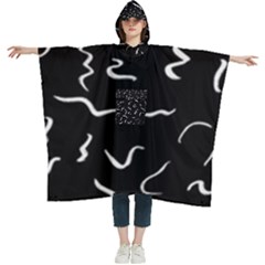 Scribbles Lines Drawing Picture Women s Hooded Rain Ponchos by Semog4