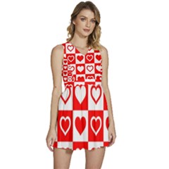 Background Card Checker Chequered Sleeveless High Waist Mini Dress by Semog4