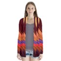 Abstract Colorful Background Wavy Drape Collar Cardigan View1