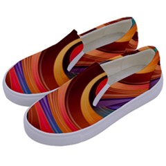 Abstract Colorful Background Wavy Kids  Canvas Slip Ons by Semog4