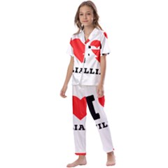 I Love William Kids  Satin Short Sleeve Pajamas Set by ilovewhateva