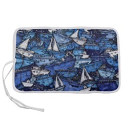 Boat Ship Background Pattern Pen Storage Case (s) by Ravend