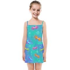 Non Seamless Pattern Blues Bright Kids  Summer Sun Dress by Ravend