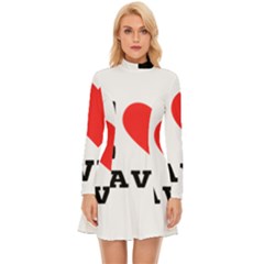 I Love David Long Sleeve Velour Longline Dress by ilovewhateva