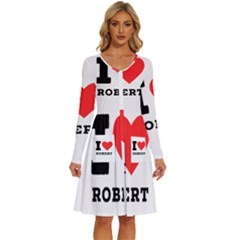 I Love Robert Long Sleeve Dress With Pocket by ilovewhateva