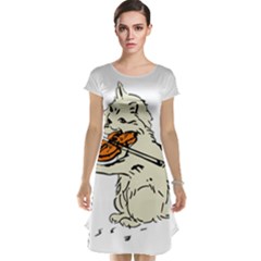 Cat Playing The Violin Art Cap Sleeve Nightdress by oldshool