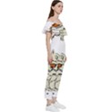 Cat Playing The Violin Art Off Shoulder Ruffle Top Jumpsuit View3