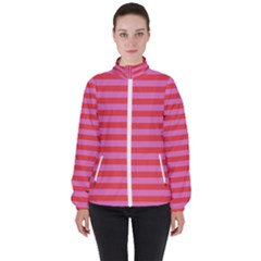 Stripes-striped-design-pattern Women s High Neck Windbreaker by Semog4