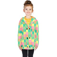 Checkerboard-pastel-squares- Kids  Double Breasted Button Coat by Semog4