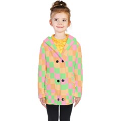 Checkerboard-pastel-squares Kids  Double Breasted Button Coat by Semog4