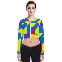 Colorful-red-yellow-blue-purple Long Sleeve Zip Up Bomber Jacket by Semog4