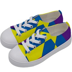 Colorful-red-yellow-blue-purple Kids  Low Top Canvas Sneakers by Semog4