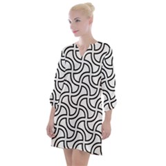 Pattern-monochrome-repeat- Open Neck Shift Dress by Semog4