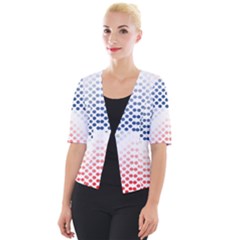 Dots-pointillism-abstract-chevron Cropped Button Cardigan by Semog4