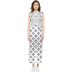 Star-curved-pattern-monochrome Women s Frill Top Chiffon Jumpsuit by Semog4