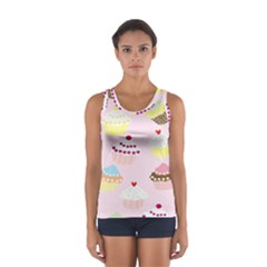 Cupcakes Wallpaper Paper Background Sport Tank Top  by Semog4