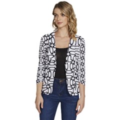 Ellipse-pattern-ellipse-dot-pattern Women s One-button 3/4 Sleeve Short Jacket by Semog4