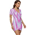 Geometric-3d-design-pattern-pink Low Cut Cap Sleeve Mini Dress View3