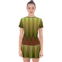 Zig Zag Chevron Classic Pattern Drop Hem Mini Chiffon Dress by Semog4