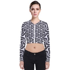 Soft-pattern-repeat-monochrome Long Sleeve Zip Up Bomber Jacket by Semog4