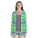 Checkerboard-squares-abstract-- Drape Collar Cardigan View1