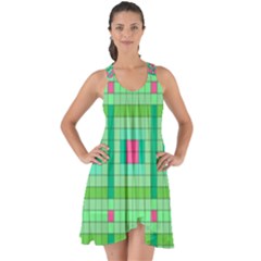 Checkerboard-squares-abstract-- Show Some Back Chiffon Dress by Semog4