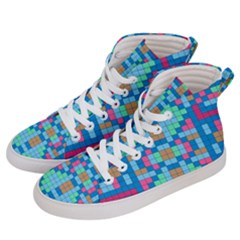 Checkerboard-squares-abstract Men s Hi-top Skate Sneakers by Semog4