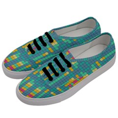 Checkerboard-squares-abstract- Men s Classic Low Top Sneakers by Semog4