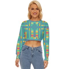 Checkerboard-squares-abstract- Lightweight Long Sleeve Sweatshirt by Semog4