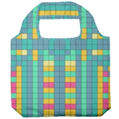 Checkerboard-squares-abstract- Foldable Grocery Recycle Bag by Semog4