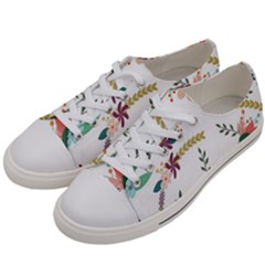 Floral-backdrop-pattern-flower Women s Low Top Canvas Sneakers by Semog4