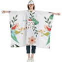 Floral-backdrop-pattern-flower Women s Hooded Rain Ponchos View1