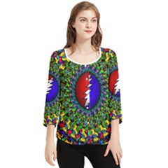 Grateful Dead Chiffon Quarter Sleeve Blouse by Semog4