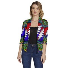 Grateful Dead Women s Draped Front 3/4 Sleeve Shawl Collar Jacket by Semog4