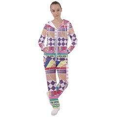 Abstract Shape Color Gradient Women s Tracksuit by Semog4