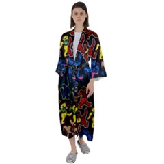 Grateful Dead Pattern Maxi Satin Kimono by Semog4